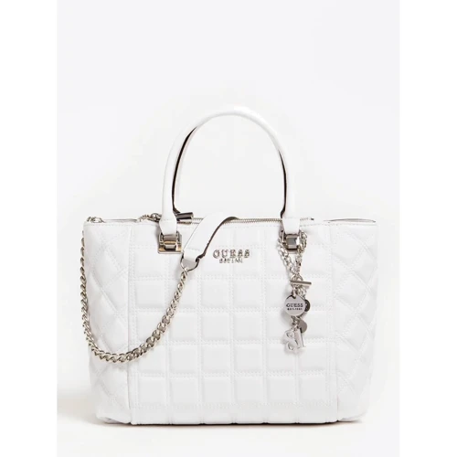 Женская сумка тоут Guess Kamina Status Satchel белая (HWVY8111060-WHI Белая