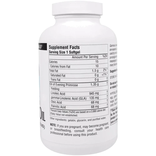 Source Naturals Evening Primrose Oil, 1350 mg, 60 softgels: Тип Масло вечерней примулы