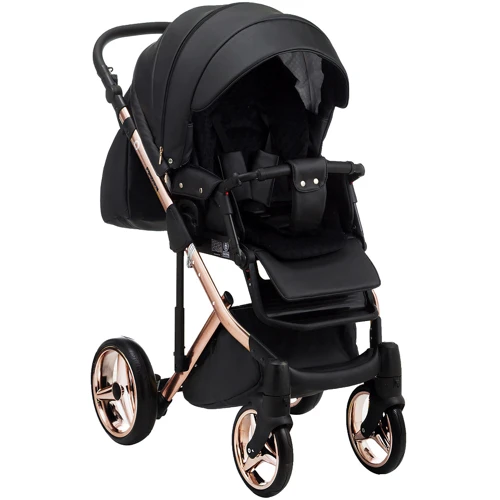 Коляска 2 в 1 Adamex Chantal Star Polar (Pink Gold) кожа 100% Star 101 (624641): Материал колес полиуретан