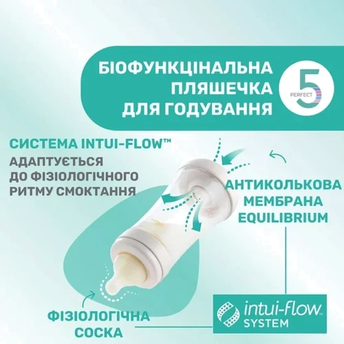 Пляшечка для годування Chicco Perfect 5 Love із силіконовою соскою 4+ міс. 300 мл жовта (20235.31.40) (8058664153992): Вік с 4-х месяцев
