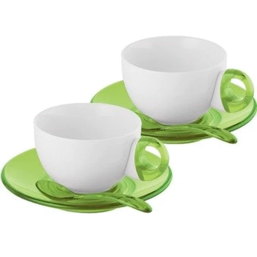 Набір чашок для капучино Guzzini Art & Cafe 22400144 зелені (на 2 перс)