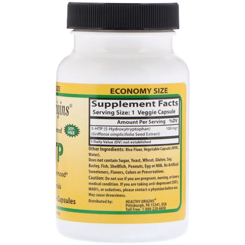Healthy Origins, 5-HTP, 100 mg, 120 Veggie Capsules (Discontinued Item) (HO35082): Тип Триптофан