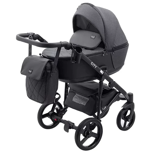Коляска 2 в 1 Bair City Soft 222 черный черная кожа (626212): Возможность установки люльки есть