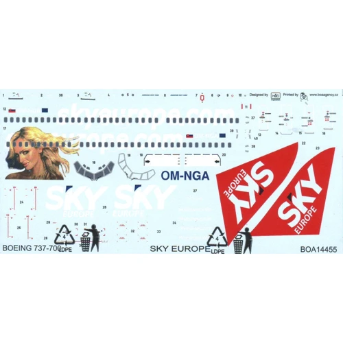 Декаль Boa Decals для самолета Boeing 737-700 Sky Europe (BOA-14455): Производитель Boa Decals