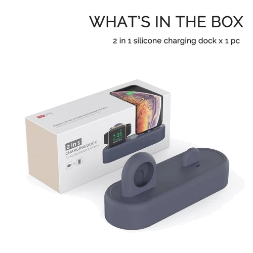 Док-станция AhaStyle Dock Stand Navy Blue (AHA-01560-NBL) for Apple iPhone and Apple Watch фото 5