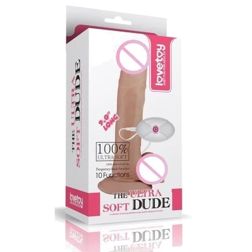 Вибратор LoveToy - The Ultra Soft Dude Vibrating Flesh 9"