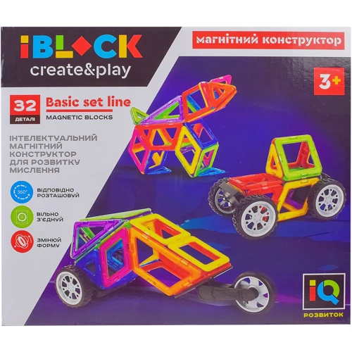 

Конструктор магнитный Iblock PL-921-259 32 деталей