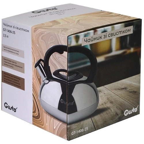 Чайник Gusto GT-1406-25 со свистком 2.5л (83515): Объем, л 2.5