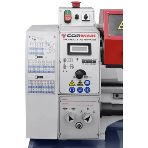 Универсальный токарный станок CORMAK TYTAN 750 Vario: Частота вращения холостого хода, об/мин 2250