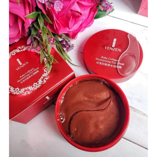 Venzen Ruby Collagen Moisturizing Eye Mask Гидрогелевые патчи под глаза с экстрактом бурых водорослей 60 шт.: Назначение Тонизирование, Увлажнение, От отеков
