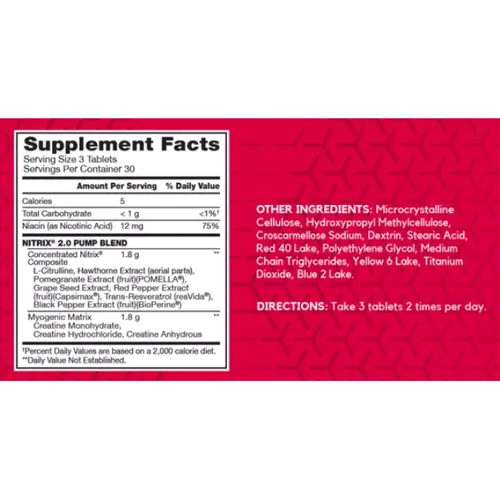 Предтренировочный комплекс BSN Nitrix 2.0 90 tabs / 30 servings: Тип Комплекс до тренировки