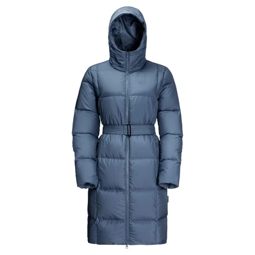Пуховик Jack Wolfskin Frozen Lake Coat W 1206131-1380 40 синий зимний с капюшоном длинный: Сезон Зима