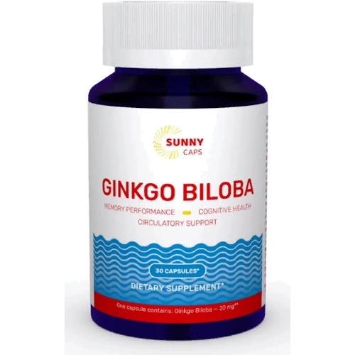 Sunny Caps Ginkgo Biloba 20 mg Гінкго білоба 30 капсул