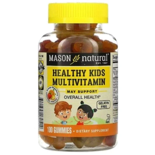 Mason Natural Kids Multivitamin Мультивитамины для детей, вкус ананаса, апельсина и клубники 100 жевательных конфет: Тип Комплексные