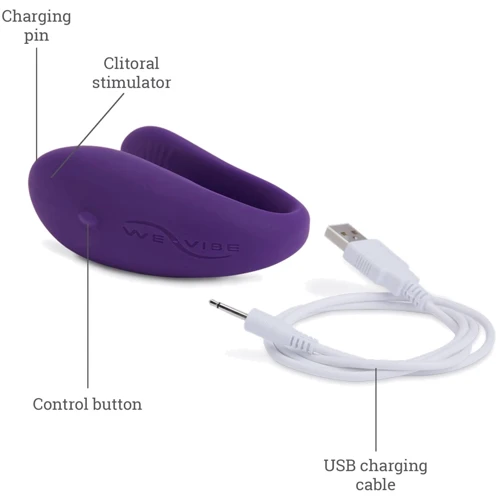 Вибратор для пар We-Vibe Unite Purple, однокнопочный пульт ДУ