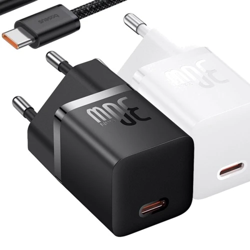 Зарядний пристрій Baseus USB-C Wall Charger GaN5 mini 1C 30W з USB-C Cable Black (P10110902113-00) фото 6