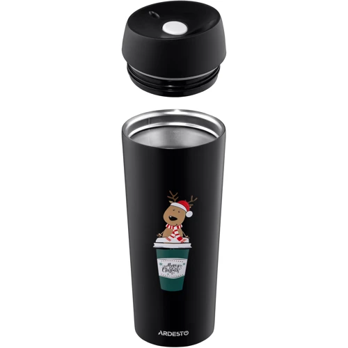 Термокухоль Ardesto Coffee Time Reindeer 450 мл, чорний (AR2645RN) фото 5