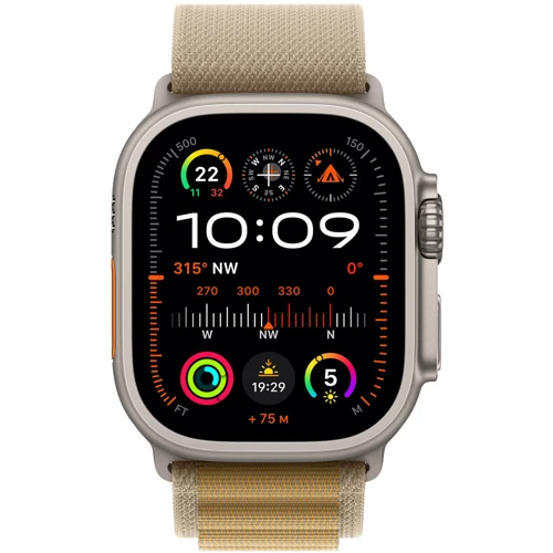 Apple Watch Ultra 2 2024 GPS + Cellular 49mm Natural Titanium Case з Tan Alpine Loop - Small (MX4E3UL/A) фото 8