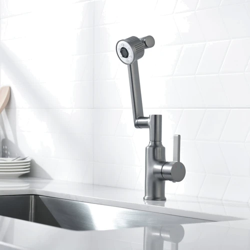 Смеситель для кухни Lefton Copper Rotatable Faucet with 5 Water Outlet Modes-KF2205 Grey: Вид монтажа Врезной
