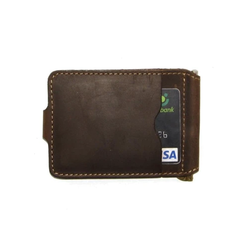 Чоловік затиск для грошей DNK Leather коричневий (DNK Зажим-H col.G): Формат гаманця вертикальний