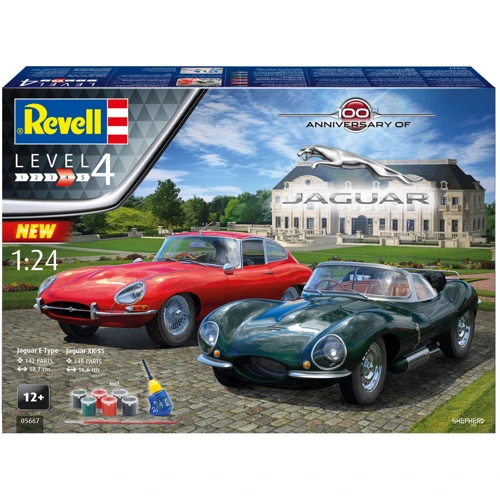 Сборная модель-копия Revell набор К 100-й годовщине автомобили Jaguar уровень 4 масштаб 1:24 (RVL-05667): Производитель Revell