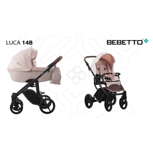 Универсальная коляска 2 в 1 Bebetto LUCA (14) нежно-персиковий (черная рама)