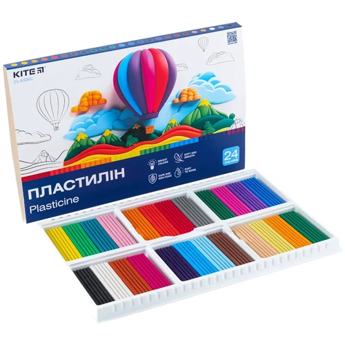 Пластилин восковой Kite Classic 24 цвета 480 г (K-089): Тип Восковой