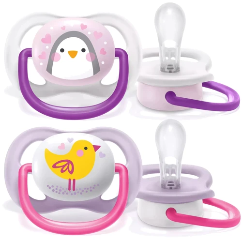 Пустушка ортодонтична Philips AVENT Ultra Air Animal для дівчаток 0-6 міс 2 шт (SCF080/06)