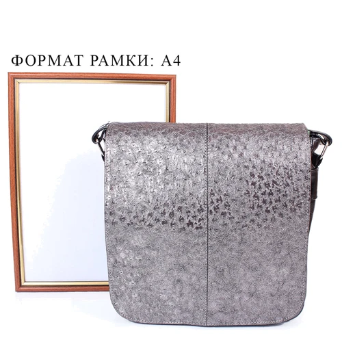 Женская сумка почтальонка Laskara серебристая (LK-DD223-black-grafite): Пол Женский