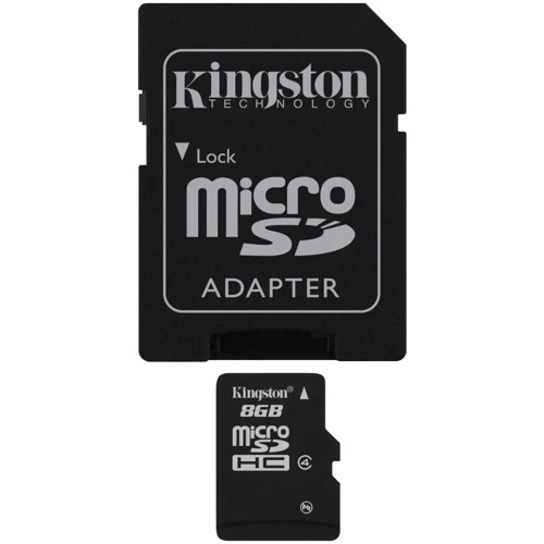 Карта пам'яті Kingston 8GB microSDHC Class 4 + adapter (SDC4/8GB)