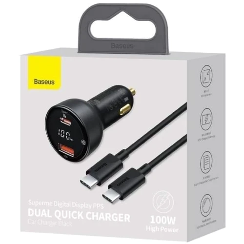 Зарядний пристрій Baseus Car Charger USB+USB-C Superme 100W Black (TZCCZX-01) фото 6
