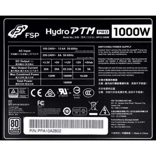 Блок питания FSP Hydro PTM Pro 1000W (HPT2-1000M): Форм-фактор ATX