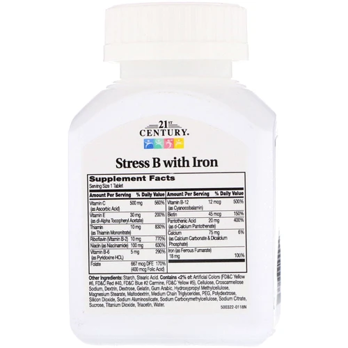21st Century Stress B with Iron 66 Tablets: Тип Мультивитамины