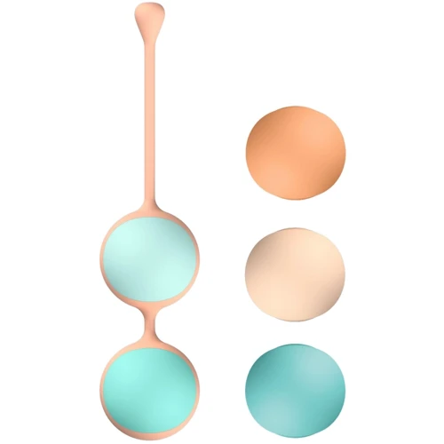 Вагинальные шарики Liebe Kewos — Peach/Mint, 5 шариков в комплекте, 15, 25, 35, 45 и 55 г