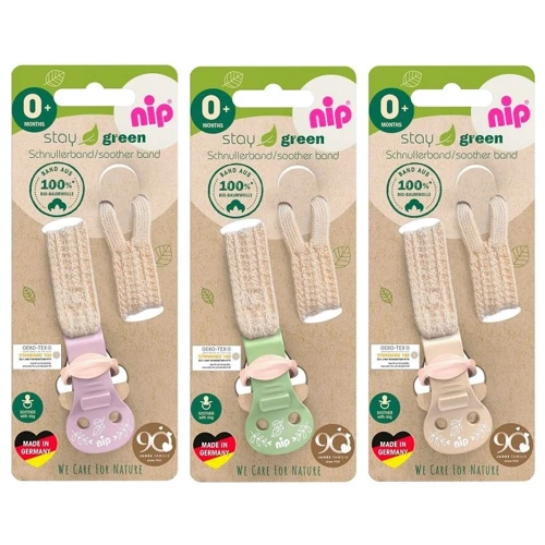 Держатель для пустышки Nip Зеленая Серия из хлопка Микс 1 шт (37005): Производитель NIP
