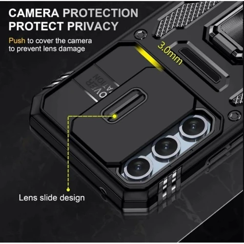 Чехол для телефонов Mobile Case Camshield Army Ring Black for Samsung S921 Galaxy S24 / S931 Galaxy S25: Материал TPU (термополиуретан) и поликарбонат