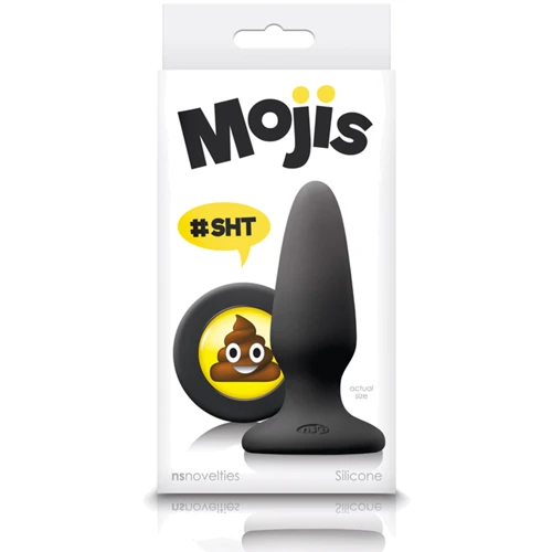 NS Novelties Mojis Plug #SHT Medium - средняя анальная пробка, 8x3.7 см, черный