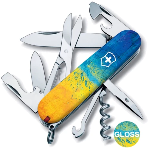 Мультитул Victorinox CLIMBER UKRAINE Жовто-синій малюнок (Vx13703.7_T3100pw): Тип мини-мультитул