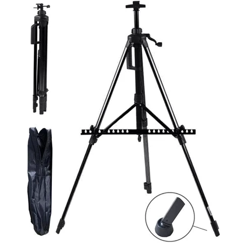 Мольберт-тренога D.K.ART & CRAFT 15304 алюминиевая черная высота 138см высота полотна 83см (94164005)