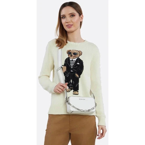 Женская сумка кросс боди Michael Kors Jet Set белая (32S3SJ6C1L085): Материал Натуральная кожа