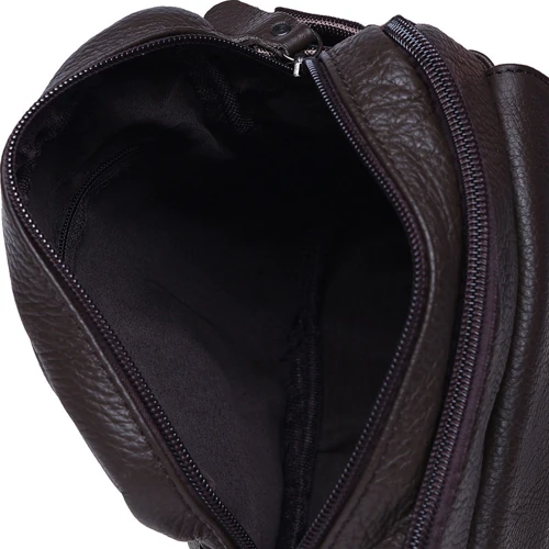 Мужская сумка через плечо Borsa Leather коричневая (K11031-dark brown): Страна производитель Тайвань
