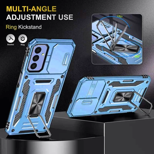 Аксессуар для смартфона Mobile Case Camshield Army Ring Light Blue for Samsung A155 Galaxy A15 4G / A15 5G: Материал TPU (термополиуретан) и поликарбонат