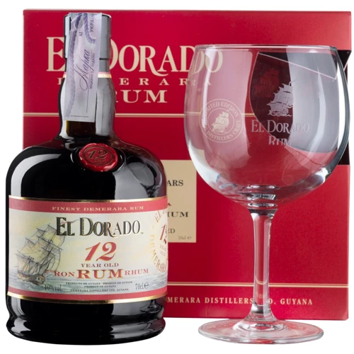 Ром El Dorado 12 Years Old, 0.7л + glass, gift box (BW47965)