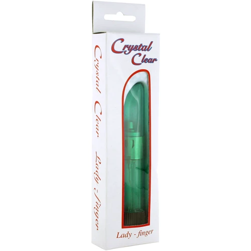 Вибратор пластиковый Crystal Clear, 13x2.5 см, зеленый