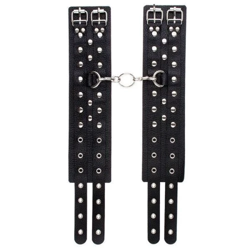 Оковы Leather Double Fix Leg Cuffs, black