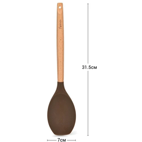 Ложка сервировочная Fissman CHEF’s TOOLS 32 см (1461): Материал силикон/дерево