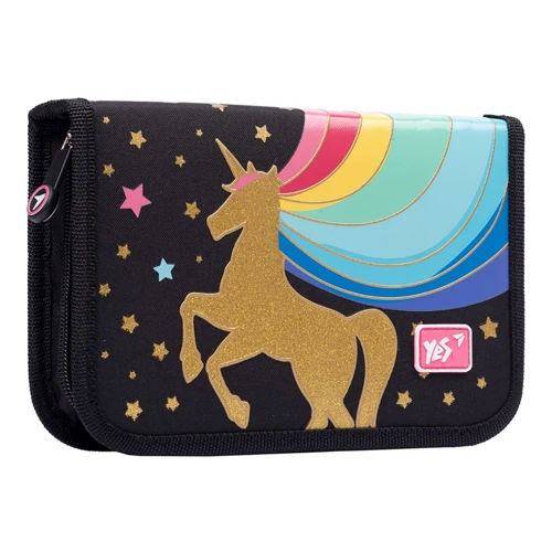 Пенал твердий YES одинарний з клапаном HP-03 Unicorn, чорний (533055)