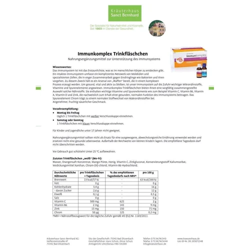 Sanct Bernhard Immunkomplex Рідкий імунний комплекс 30 флаконів по 20 ml: Форма випуску рідина