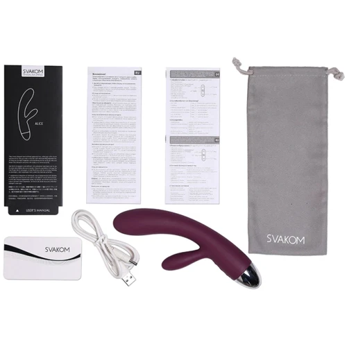 Svakom - Alice Rabbit Vibrator вибромассажер, 17х3 см., фиолетовый