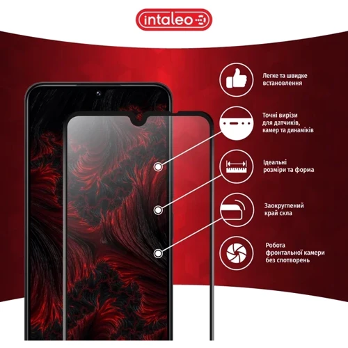 Intaleo Tempered Glass Full Glue Black for Xiaomi Poco C75: Тип защитное стекло